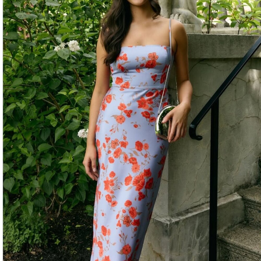 Park & Fifth Floral Maxi Dress - Blue and Red